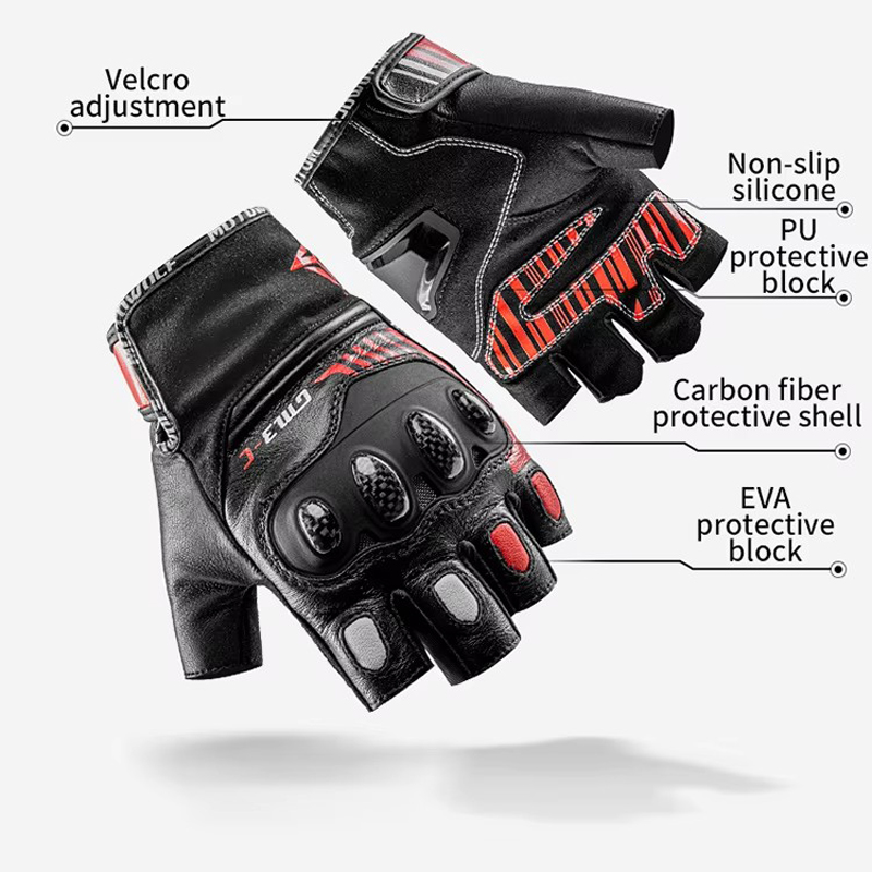 Half Finger Motorcycle Gloves  - огляд і ціна Motorcycle Glove Knuckle
