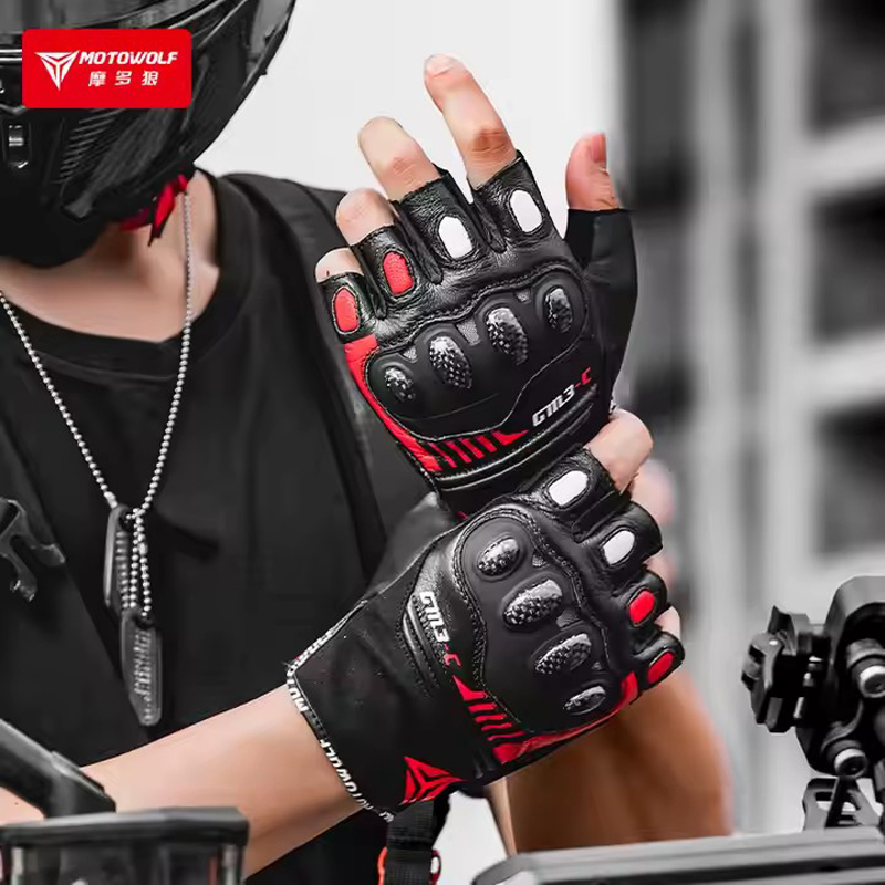 Half Finger Motorcycle Gloves  - огляд і ціна Motorcycle Glove Knuckle