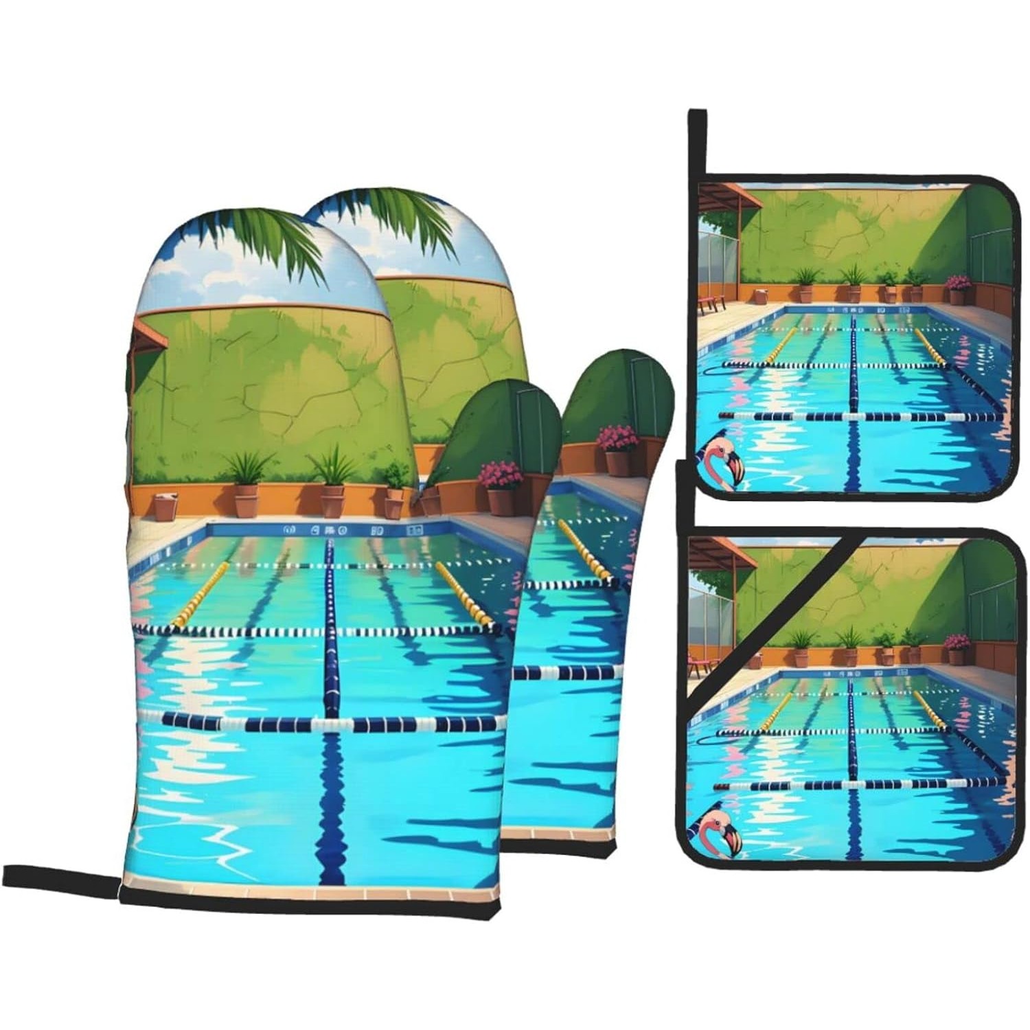 Flamingo and Swimming Pool Sil - огляд і ціна Oven Mitt Silicone
