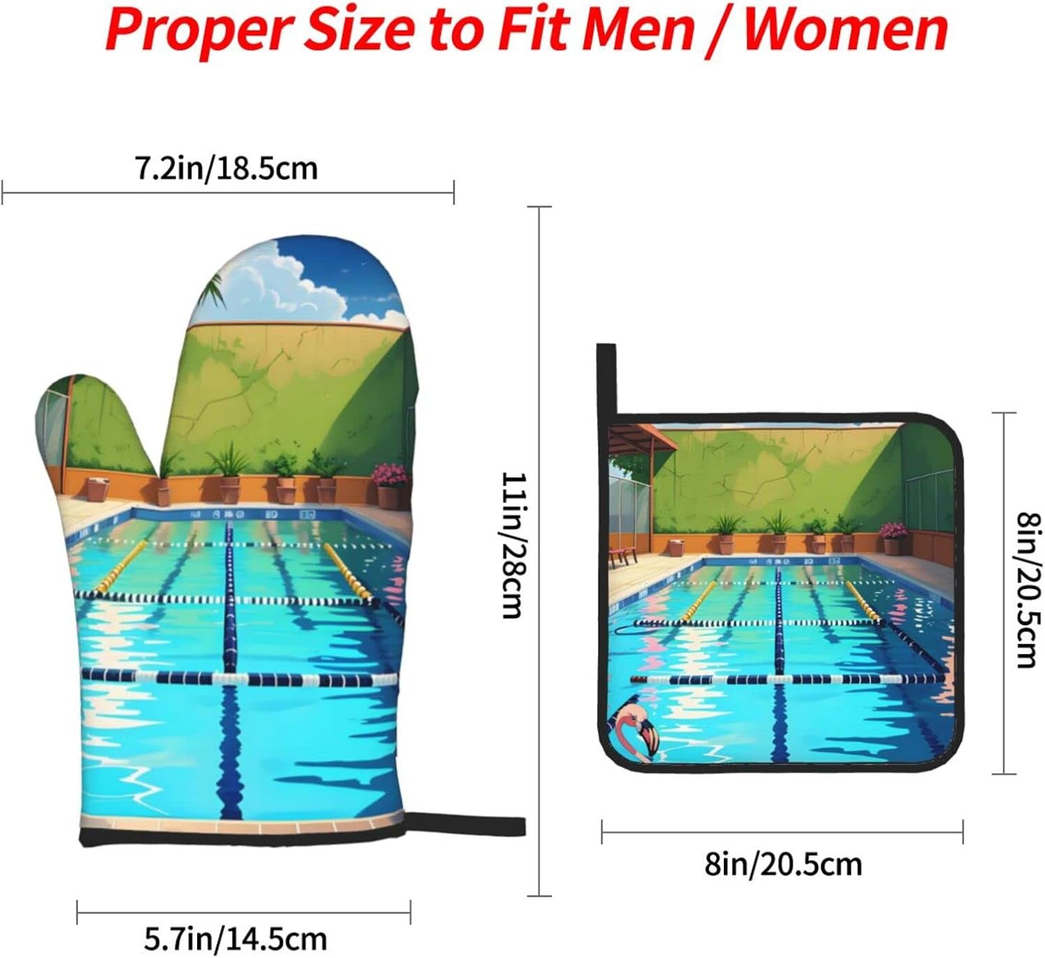 Flamingo and Swimming Pool Sil - огляд і ціна Oven Mitt Silicone