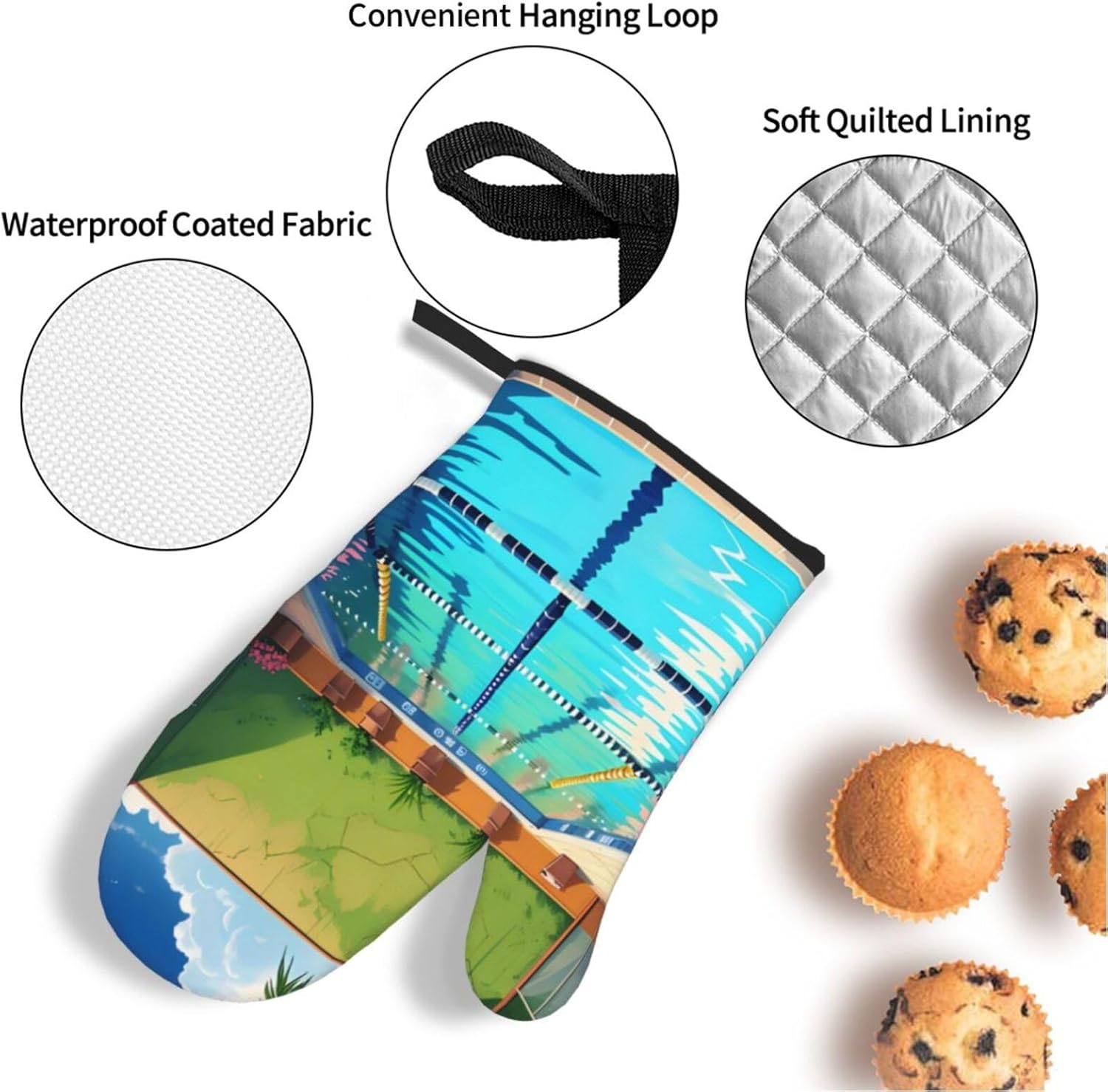 Flamingo and Swimming Pool Sil - огляд і ціна Oven Mitt Silicone